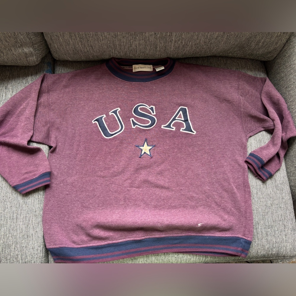 Vintage Paris Sport Club USA crewneck sweatshirt medium 90’s